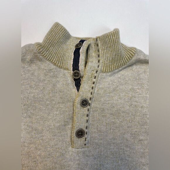 CARBON2COBALT Knit Sweater Men Medium Gray Yellow Carbon 2 Cobalt - Picture 2 of 6
